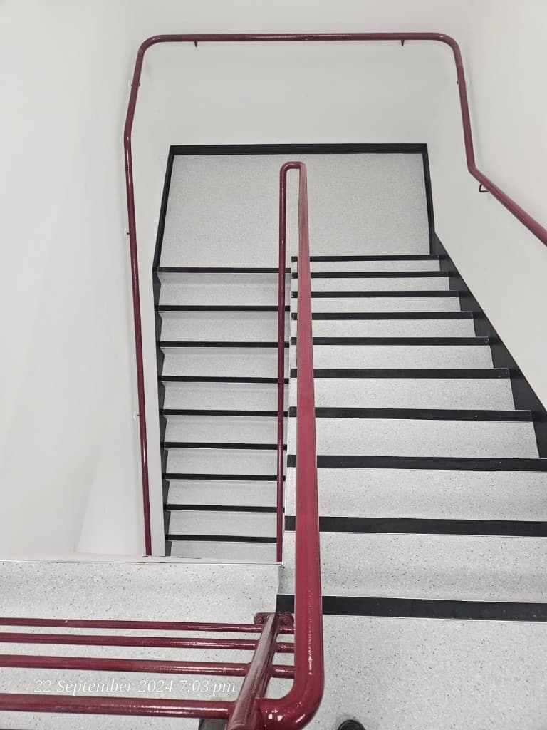 Safety flooring on stairs