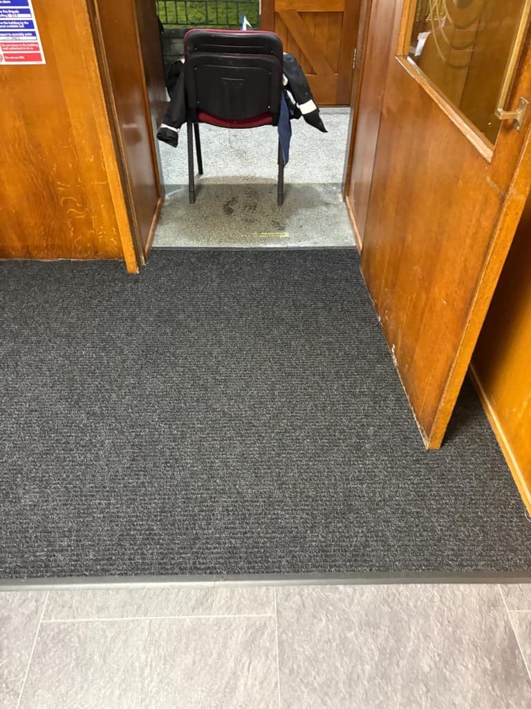 Herringbone LVT flooring installation with custom border — Parfait Flooring, Glasgow